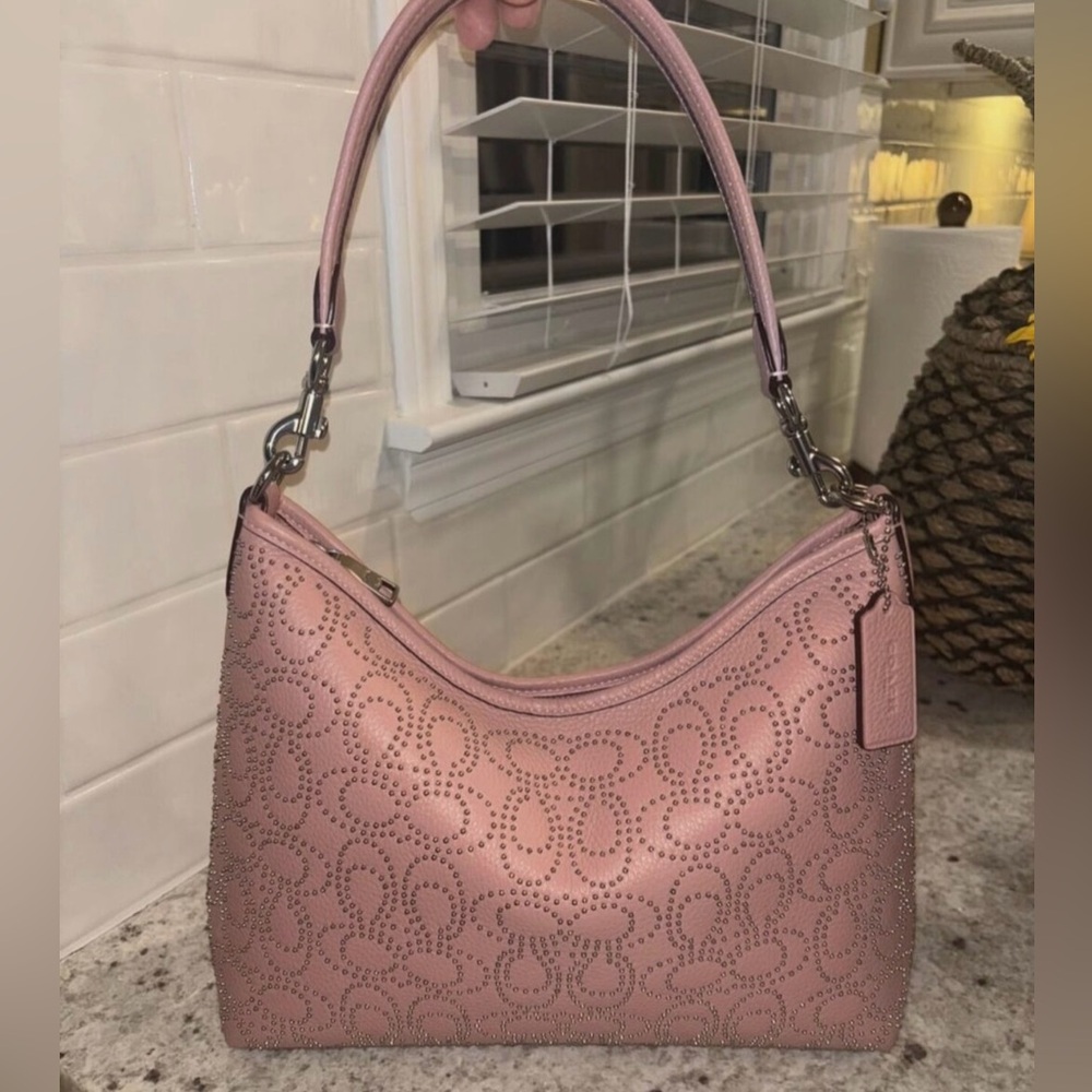 Coach Pink Laurel Rivet Shoulder Bag